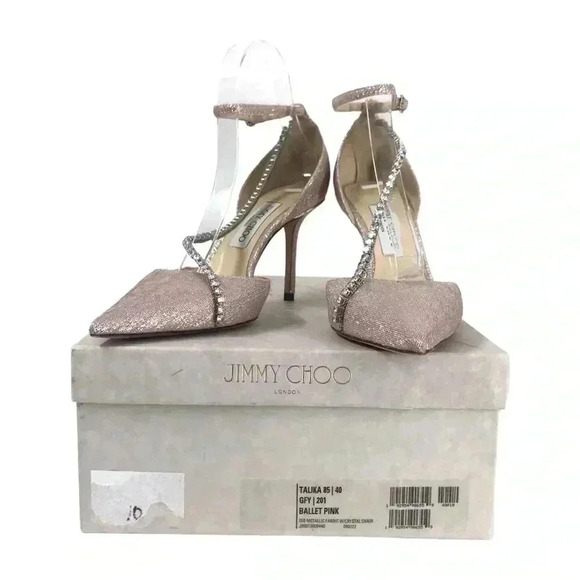 JIMMY CHOO HEELS WOMENS 10 TALIKE 85 BALLET PINK DESIGNER LUXURY WEDDING SHOES - Picture 1 of 15